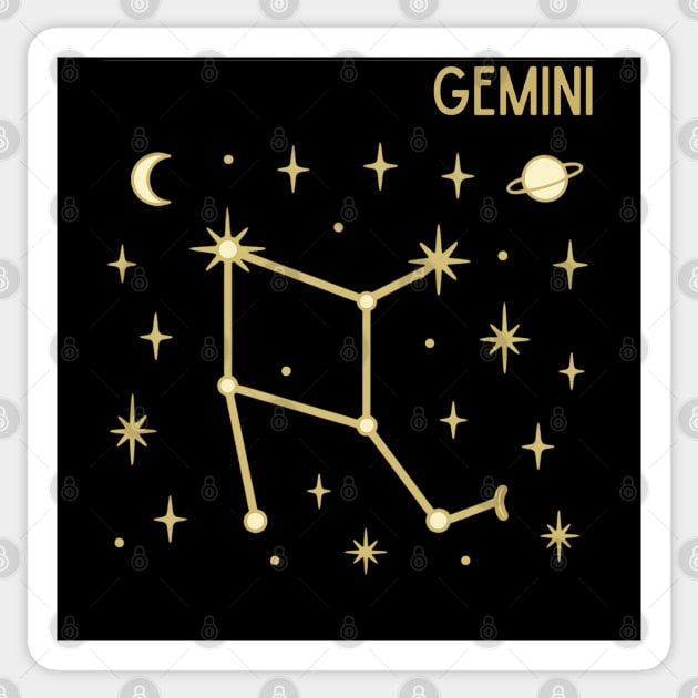 Gemini Constellation Star Sign Sticker by Stylecombinator